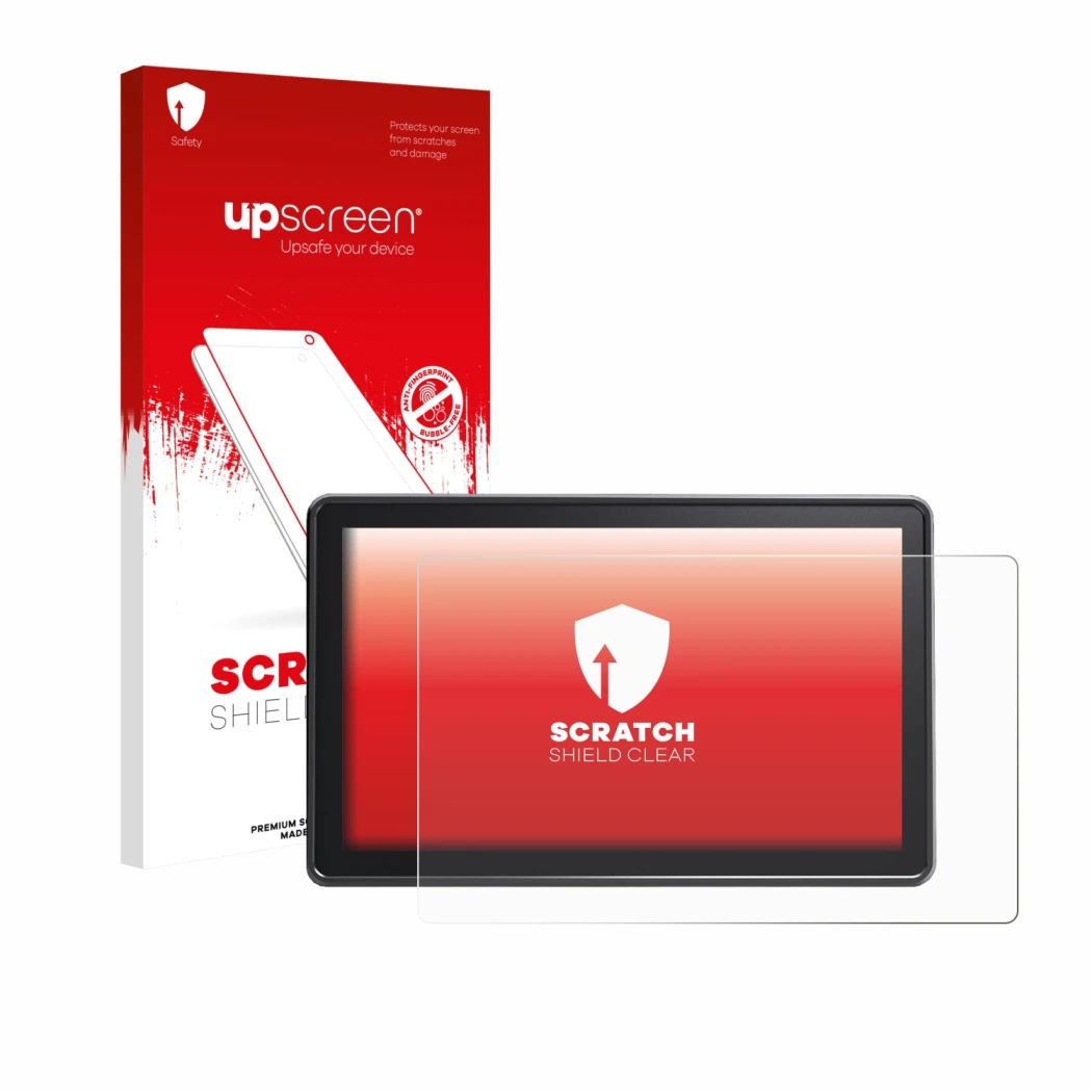 Vorderseite einer Produktverpackung mit dem Markenlogo upscreen. Daneben ist das Gerät Osee G7 Pro mit dem zugehörigen Display