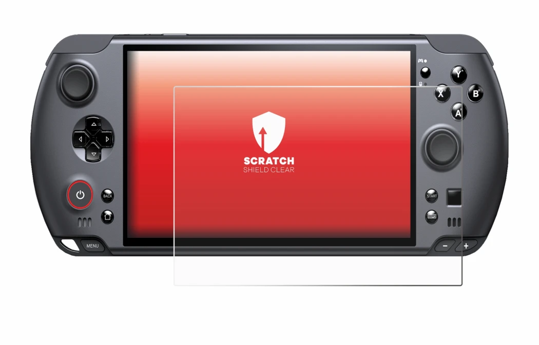 Abbildung des Geräts GPD Win 5 mit einer Vielzahl des Displayschutzes.