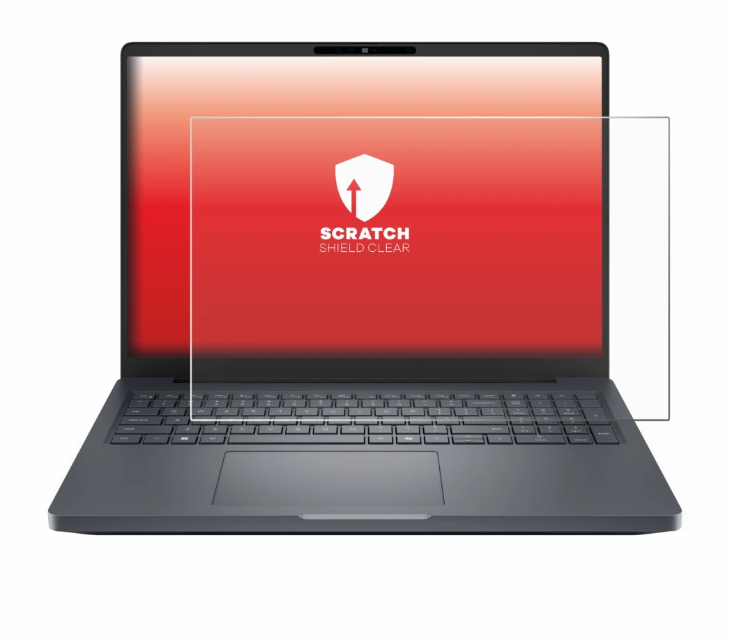 Abbildung des Geräts Dell Pro Max 16 Plus mit einer Vielzahl des Displayschutzes.