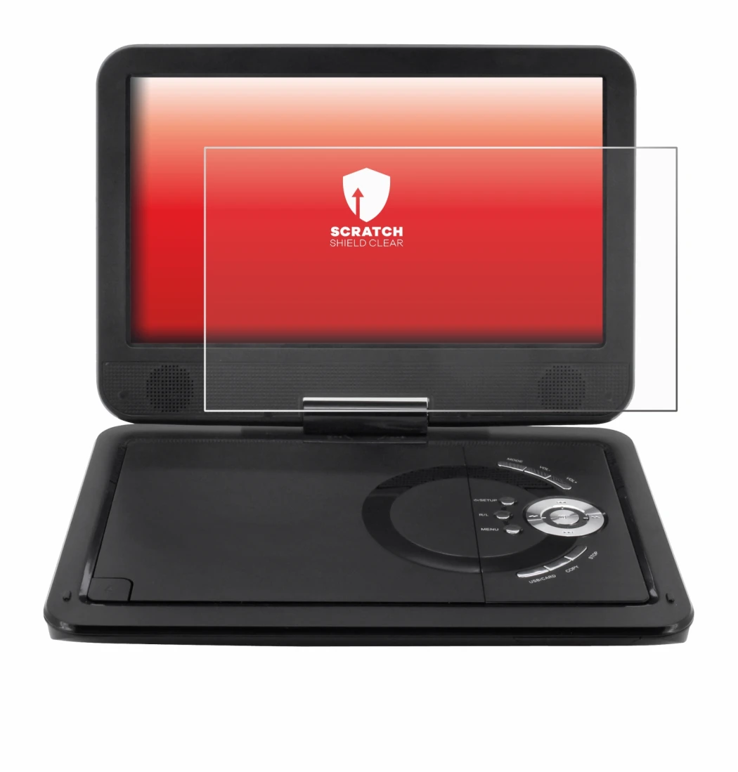 Abbildung des Geräts Soundmaster PDB1910SW DVD Player mit einer Vielzahl des Displayschutzes.