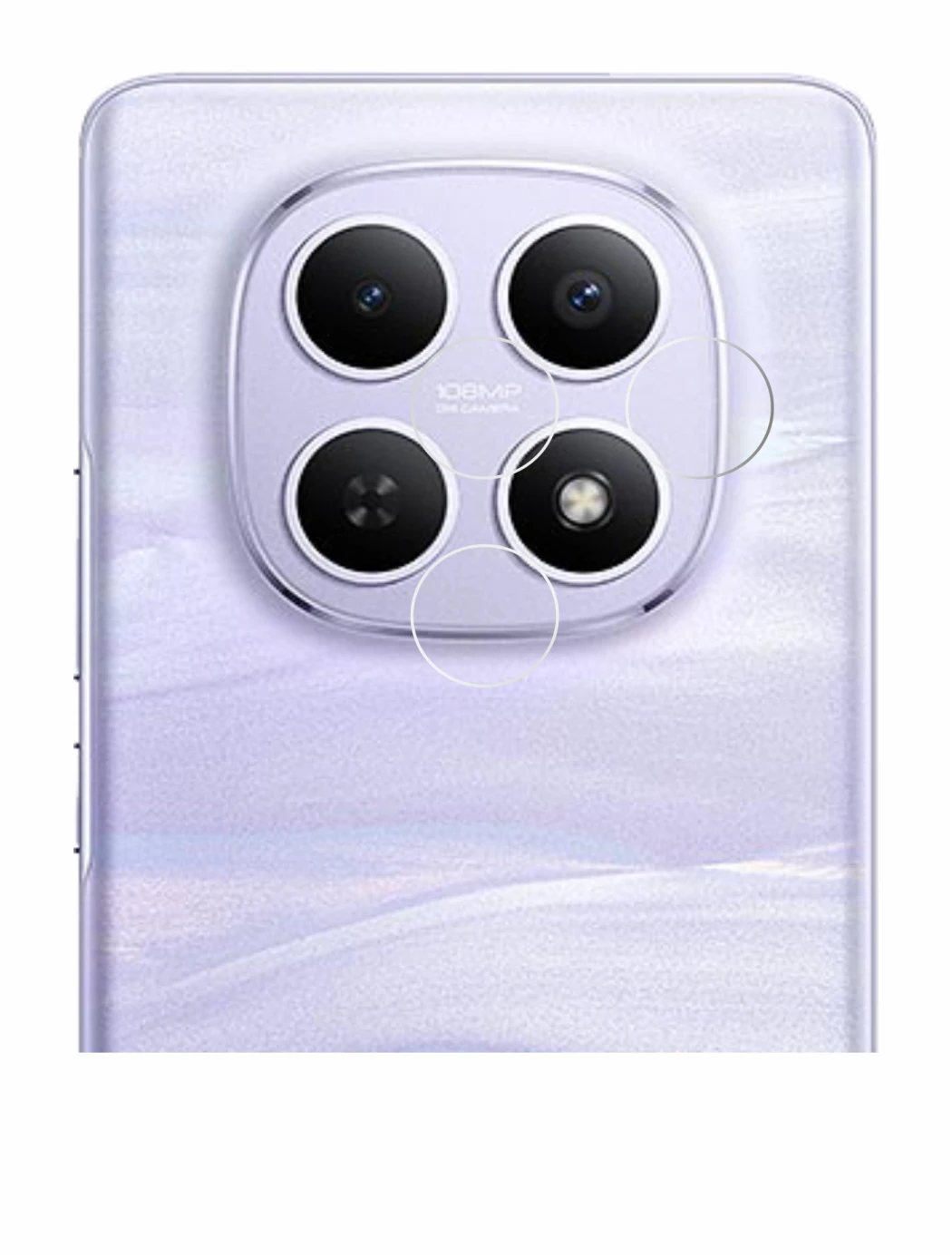 Abbildung des Geräts Xiaomi Redmi Note 15 4G (NUR Kamera) mit einer Vielzahl des Displayschutzes.