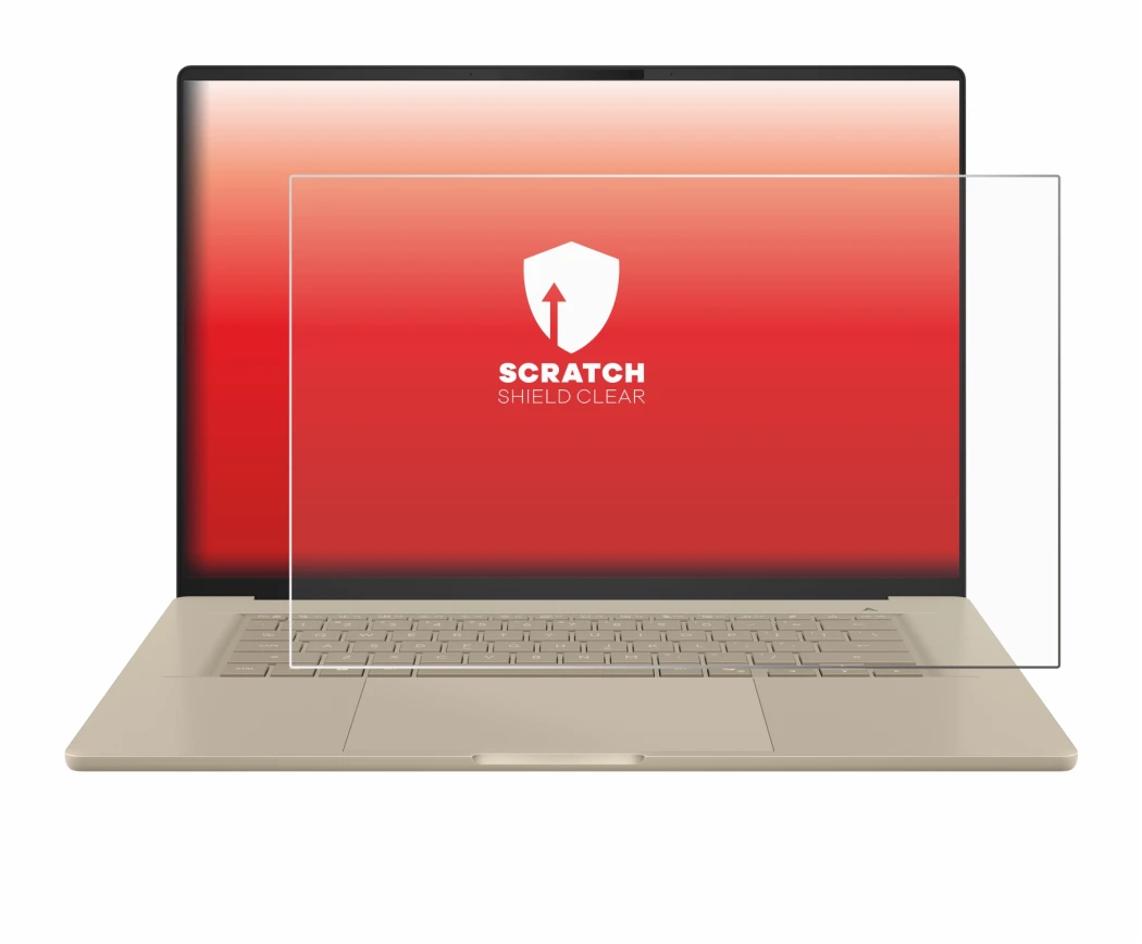 Abbildung des Geräts ASUS ZenBook A16 UX3607 mit einer Vielzahl des Displayschutzes.