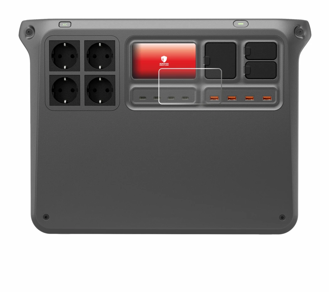 Abbildung des Geräts DJI Power 2000 mit einer Vielzahl des Displayschutzes.