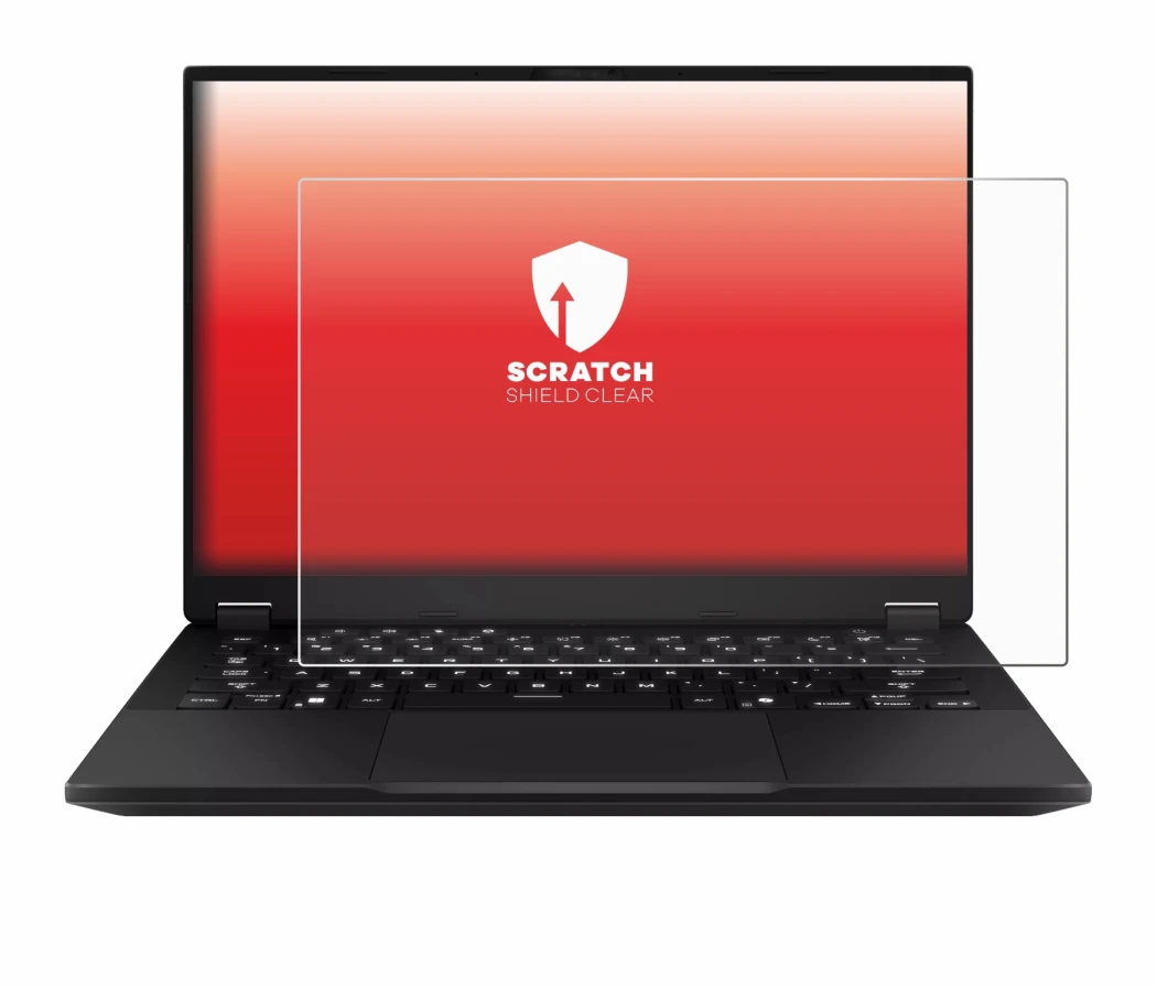 Abbildung des Geräts ASUS TUF Gaming A14 mit einer Vielzahl des Displayschutzes.