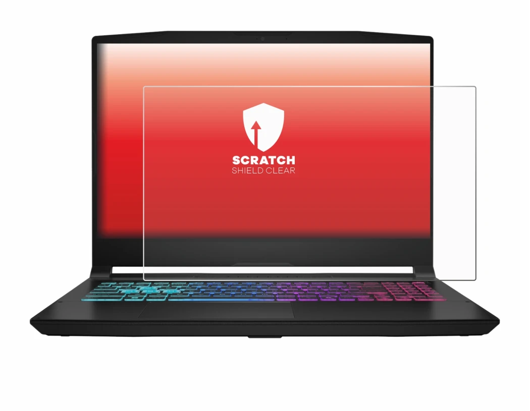 Abbildung des Geräts MSI Katana 15 HX B14 mit einer Vielzahl des Displayschutzes.