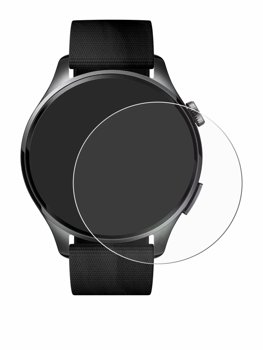 Abbildung des Geräts Xiaomi Watch 5 (47 mm) mit einer Vielzahl des Displayschutzes.