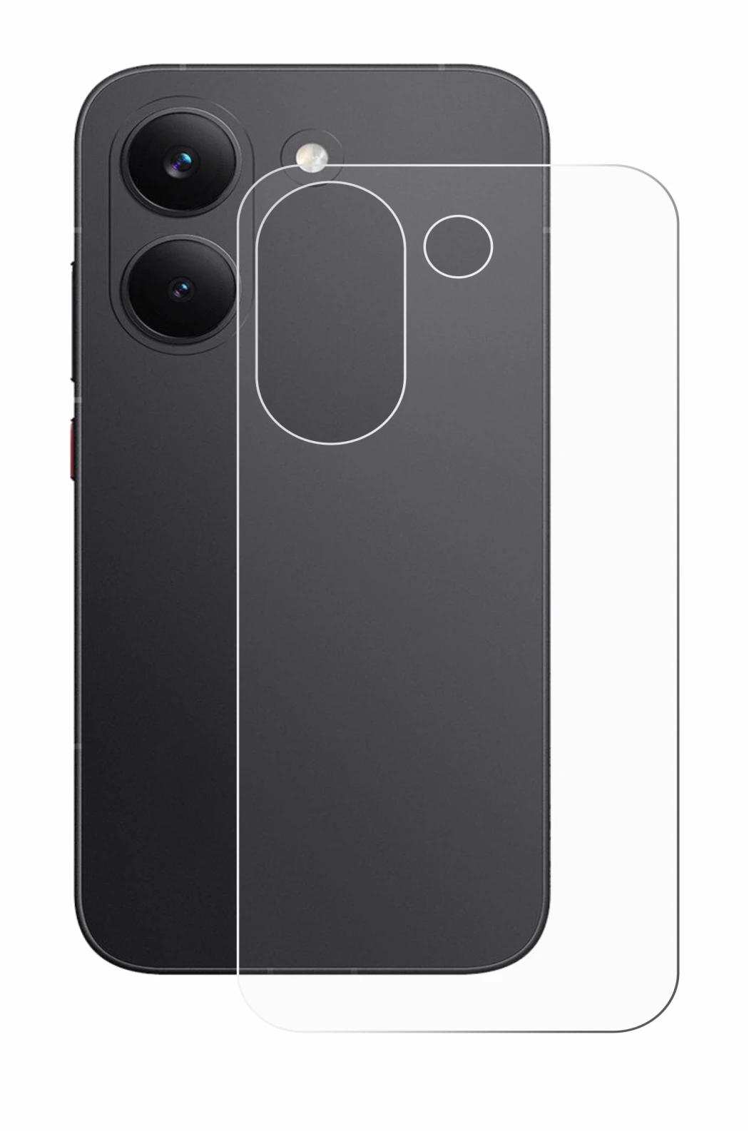 Abbildung des Geräts Xiaomi Poco X8 Pro (Rückseite) mit einer Vielzahl des Displayschutzes.