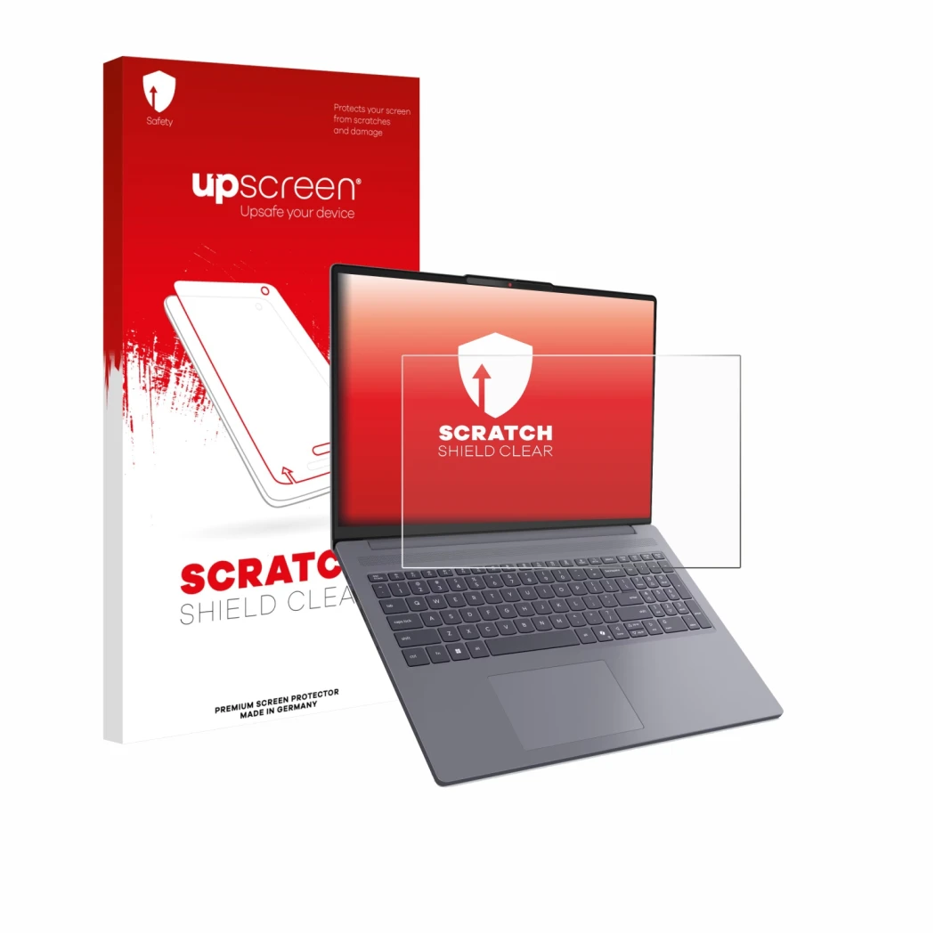 Vorderseite einer Produktverpackung mit dem Markenlogo upscreen. Daneben ist das Gerät Lenovo IdeaPad Slim 3i Gen 11 16