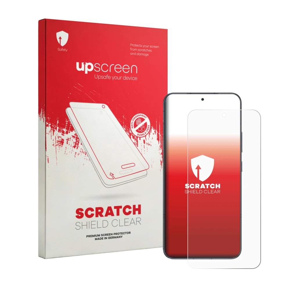 Vorderseite einer Produktverpackung mit dem Markenlogo upscreen. Daneben ist das Gerät Honor Power 2 mit dem zugehörigen Displ