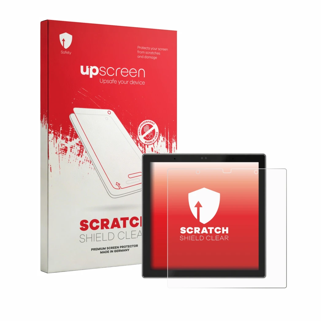 Vorderseite einer Produktverpackung mit dem Markenlogo upscreen. Daneben ist das Gerät SONOFF NSPanel Pro Gen 2 mit dem zugehö