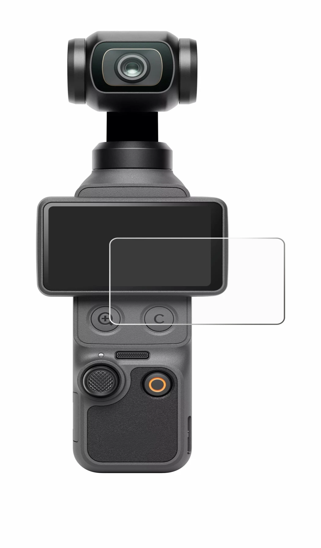 Abbildung des Geräts DJI Osmo Pocket 4 mit einer Vielzahl des Displayschutzes.