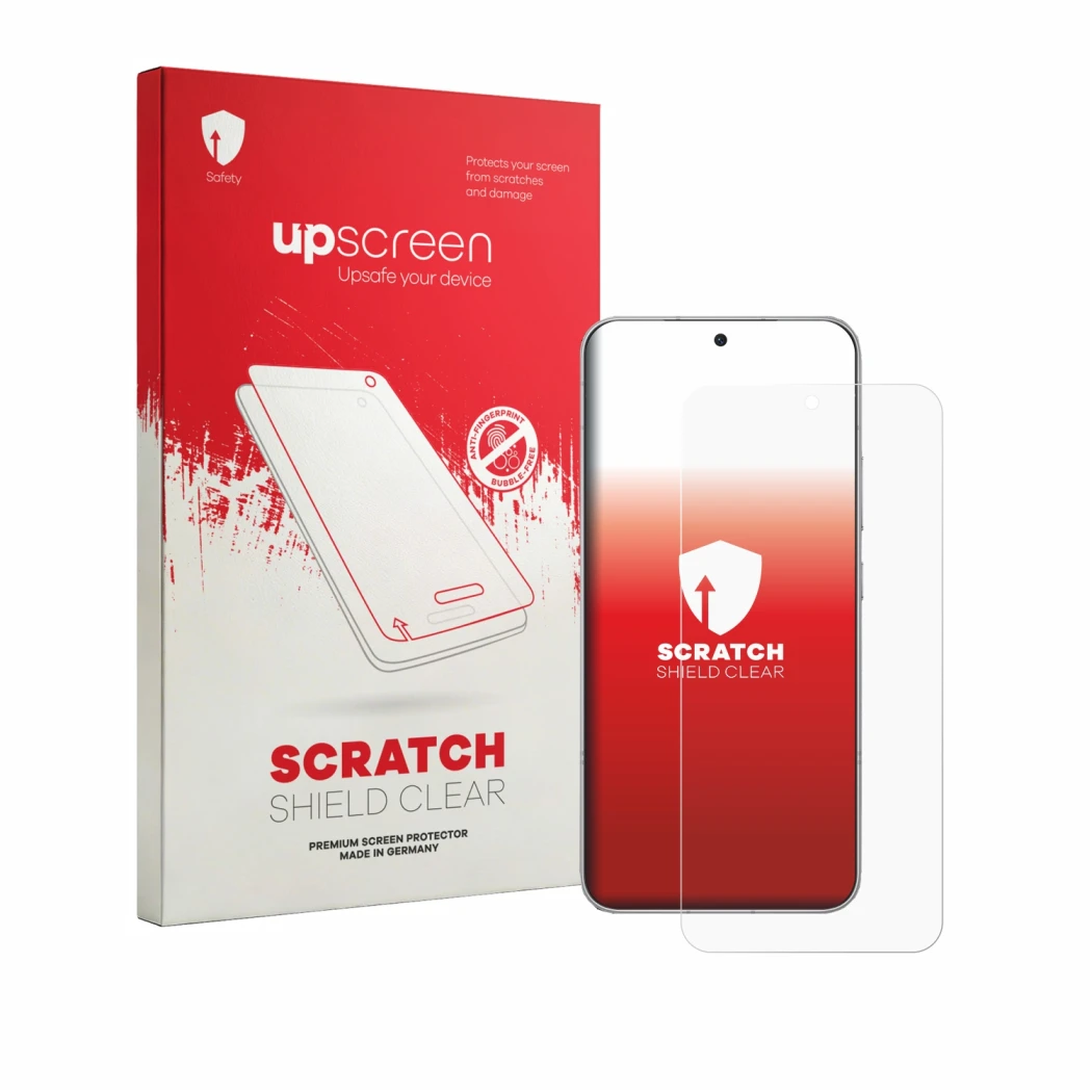 Vorderseite einer Produktverpackung mit dem Markenlogo upscreen. Daneben ist das Gerät Honor Win Turbo mit dem zugehörigen Dis