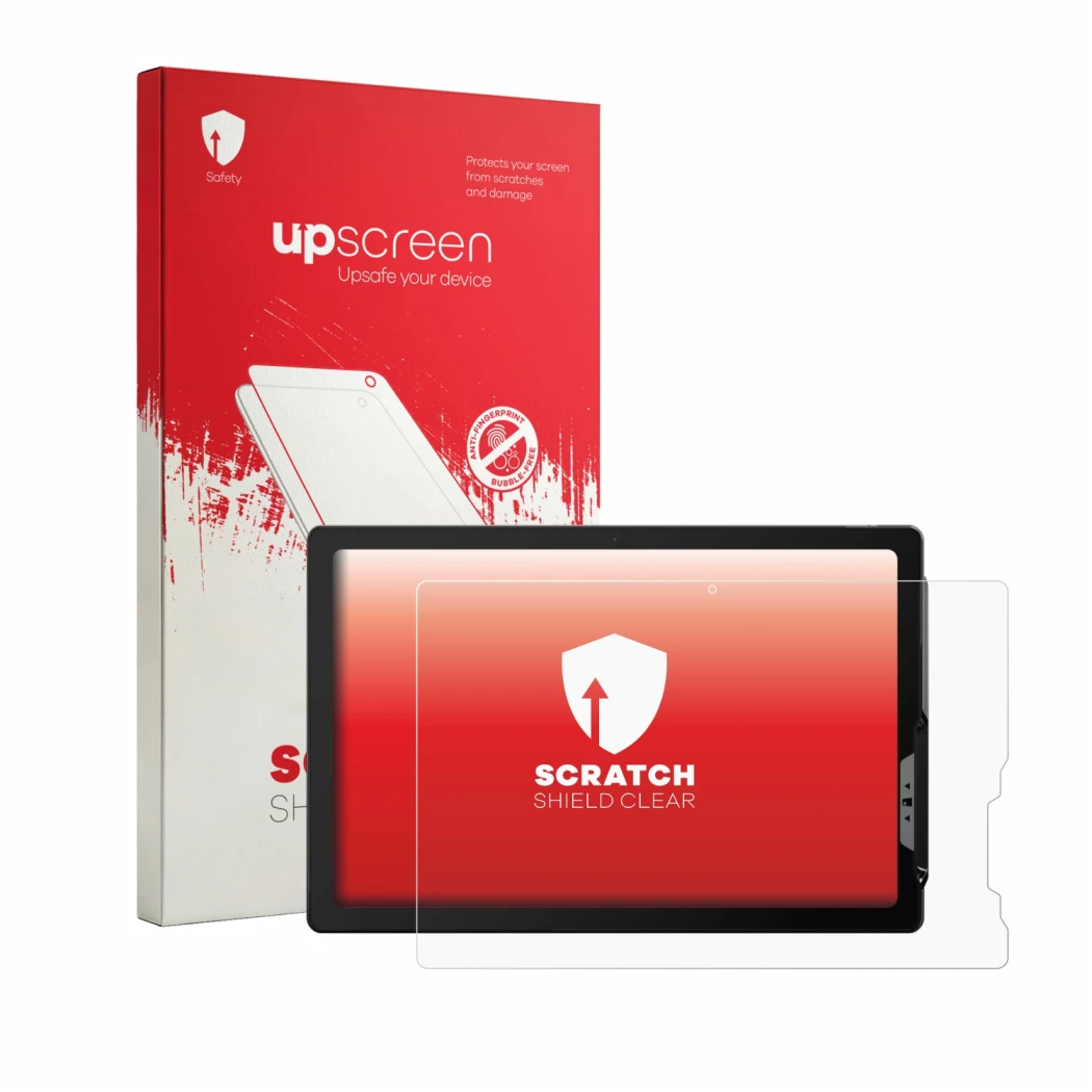 Vorderseite einer Produktverpackung mit dem Markenlogo upscreen. Daneben ist das Gerät Sunmi CPad Pay mit dem zugehörigen Disp