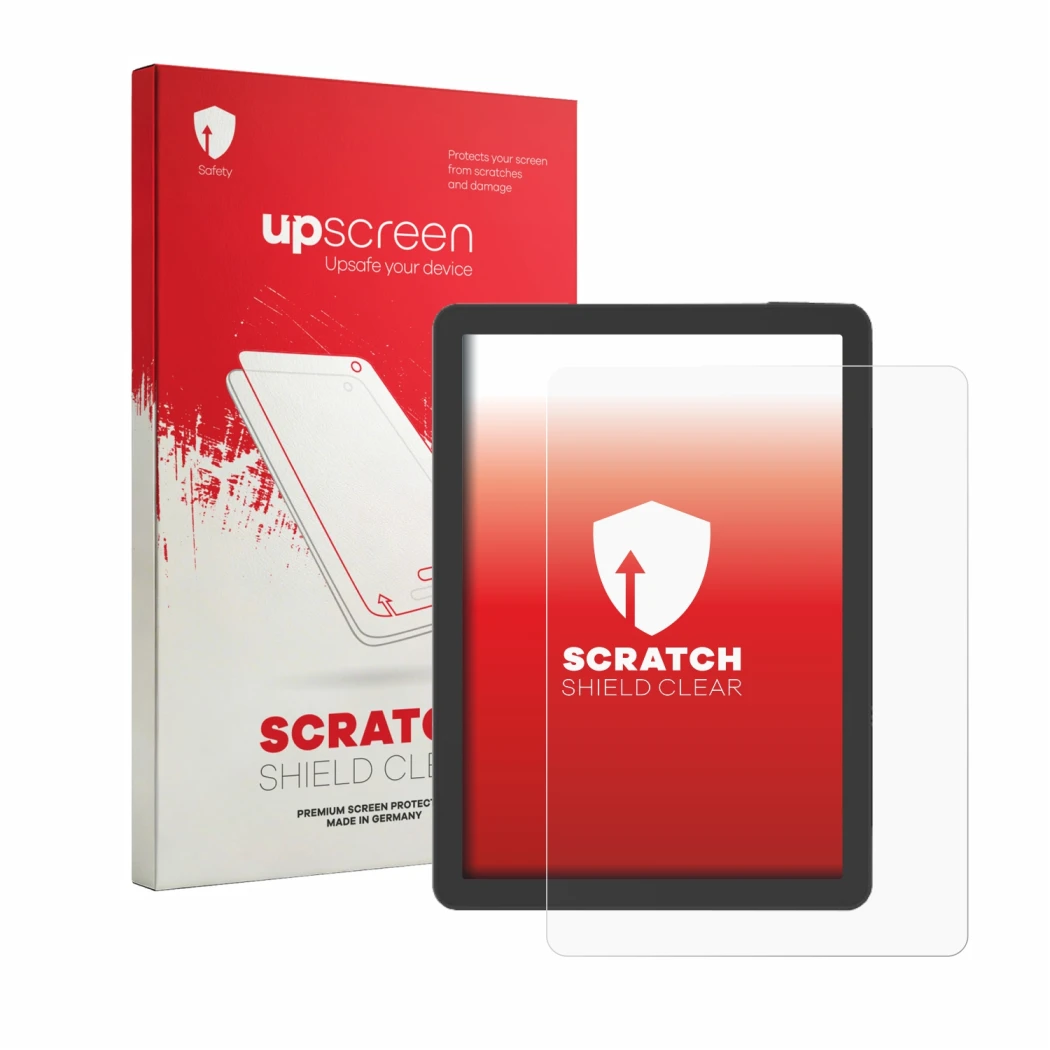 Vorderseite einer Produktverpackung mit dem Markenlogo upscreen. Daneben ist das Gerät Bigme B6 Pro mit dem zugehörigen Displa