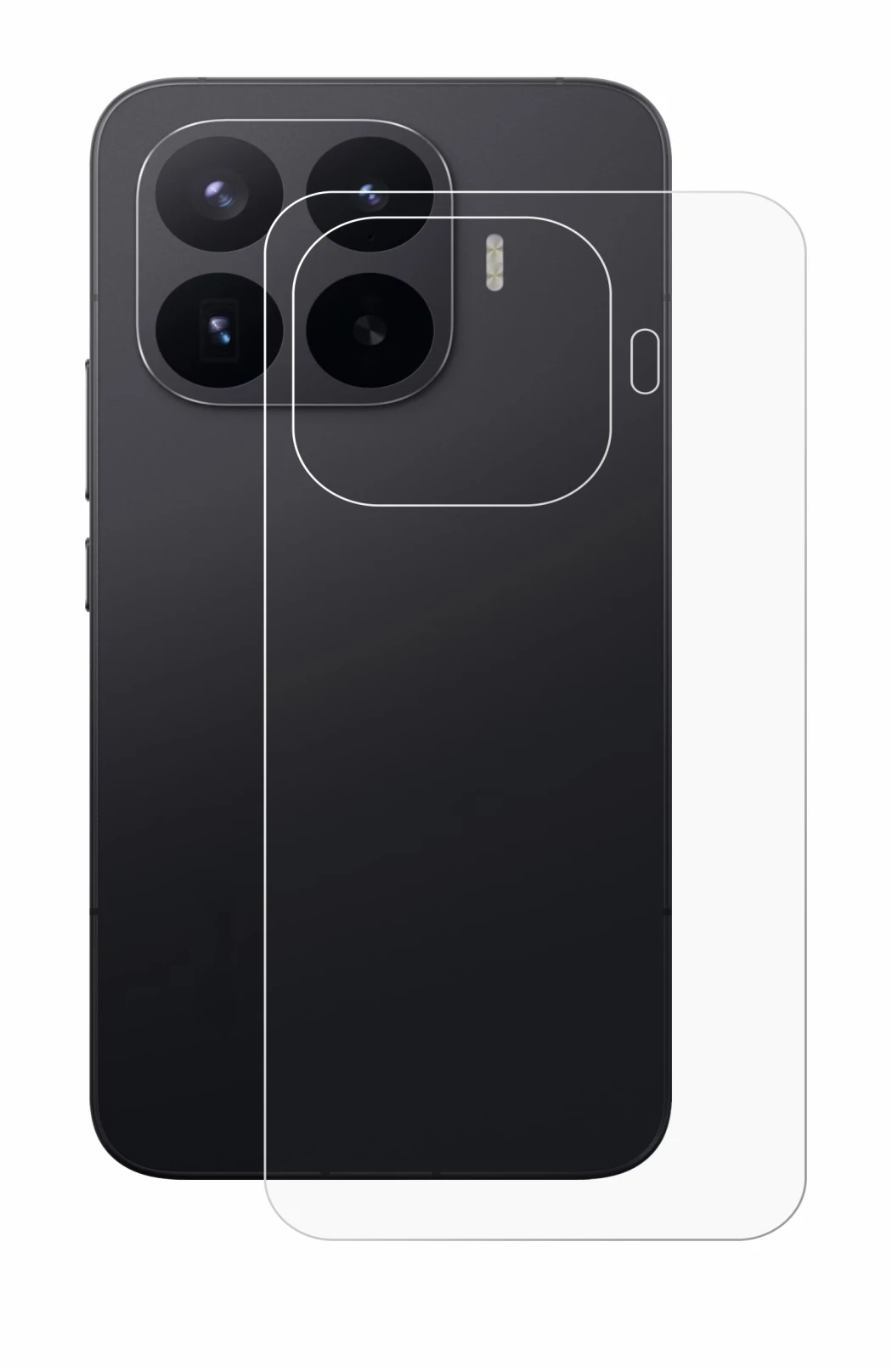Abbildung des Geräts Xiaomi 17T Pro (Rückseite) mit einer Vielzahl des Displayschutzes.