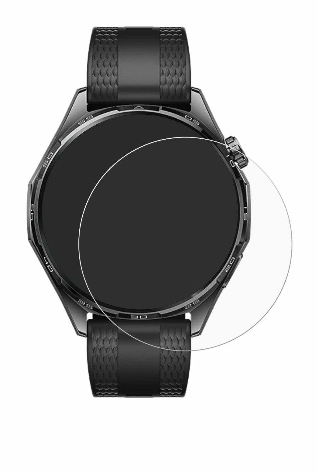 Abbildung des Geräts Huawei Watch GT 7 (46 mm) mit einer Vielzahl des Displayschutzes.