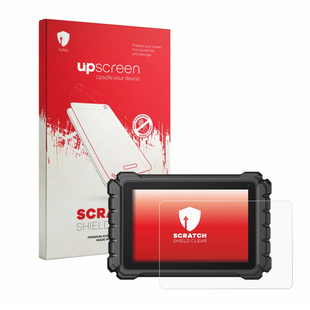 Vorderseite einer Produktverpackung mit dem Markenlogo upscreen. Daneben ist das Gerät Topdon ONE Plus mit dem zugehörigen Dis