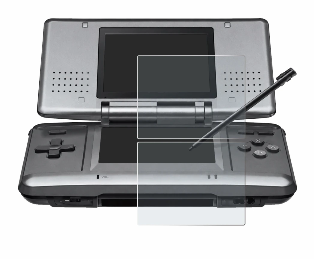 Abbildung des Geräts Nintendo DS mit einer Vielzahl des Displayschutzes.