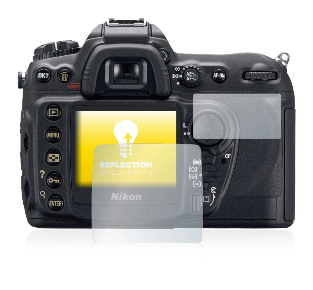 Abbildung des Geräts Nikon D200 mit einer Vielzahl des Displayschutzes.