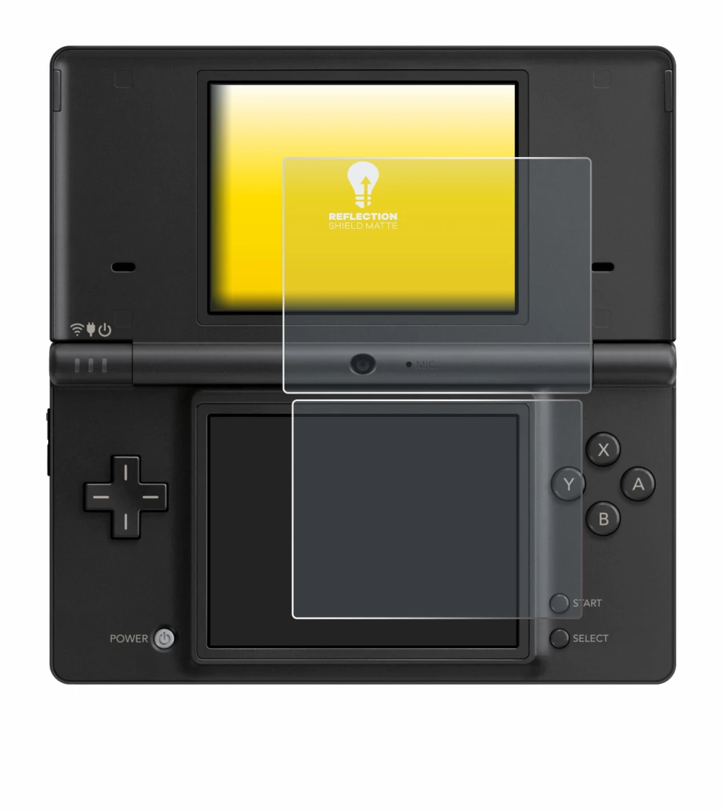 Abbildung des Geräts Nintendo DSi mit einer Vielzahl des Displayschutzes.