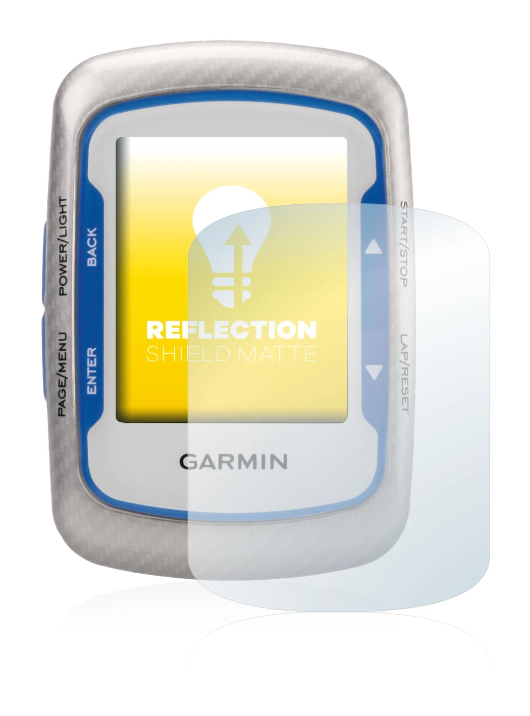 Abbildung des Geräts Garmin Edge 500 mit einer Vielzahl des Displayschutzes.