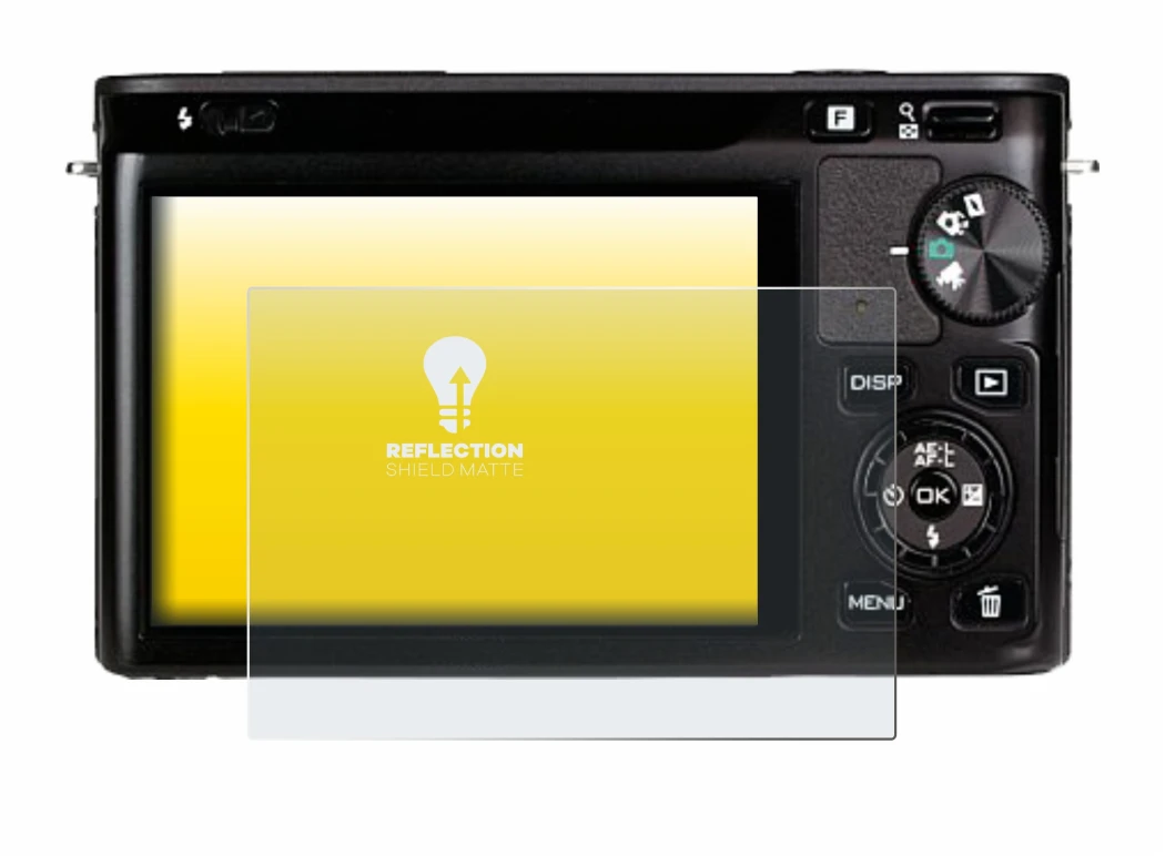 Abbildung des Geräts Nikon 1 J1 mit einer Vielzahl des Displayschutzes.