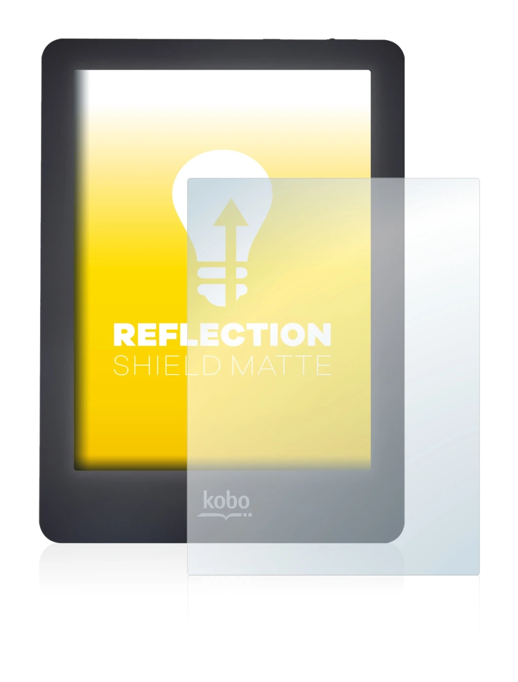 Abbildung des Geräts Kobo Glo mit einer Vielzahl des Displayschutzes.