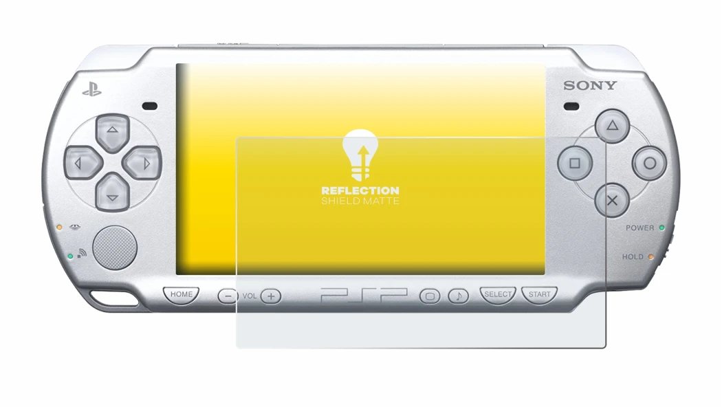 Abbildung des Geräts Sony PSP 2004 mit einer Vielzahl des Displayschutzes.