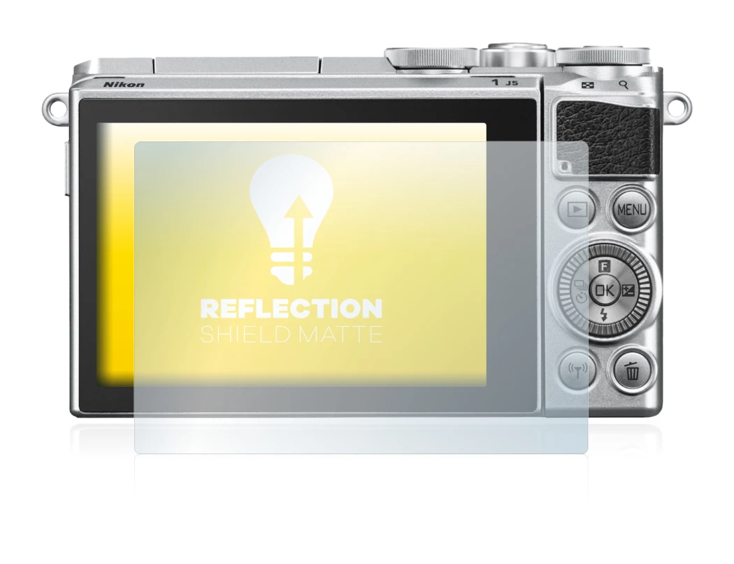 Abbildung des Geräts Nikon 1 J5 mit einer Vielzahl des Displayschutzes.