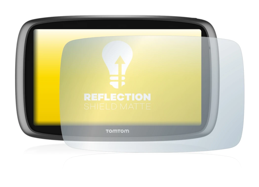 Abbildung des Geräts TomTom GO 6100 mit einer Vielzahl des Displayschutzes.