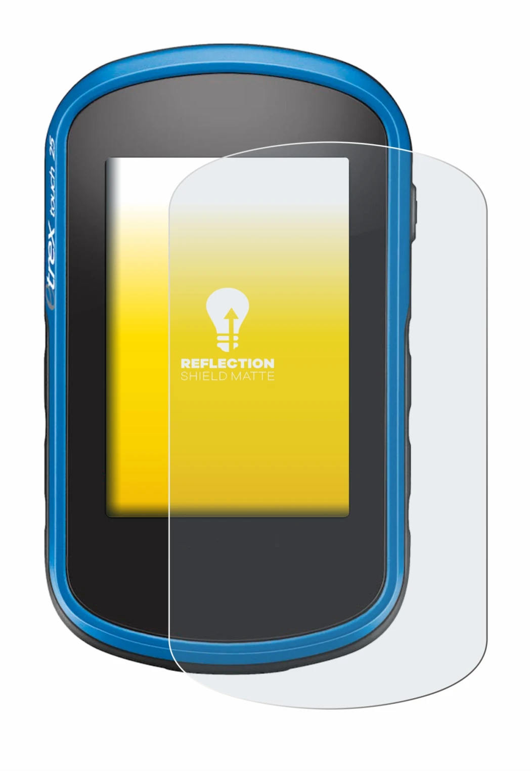 Abbildung des Geräts Garmin eTrex Touch 35 mit einer Vielzahl des Displayschutzes.