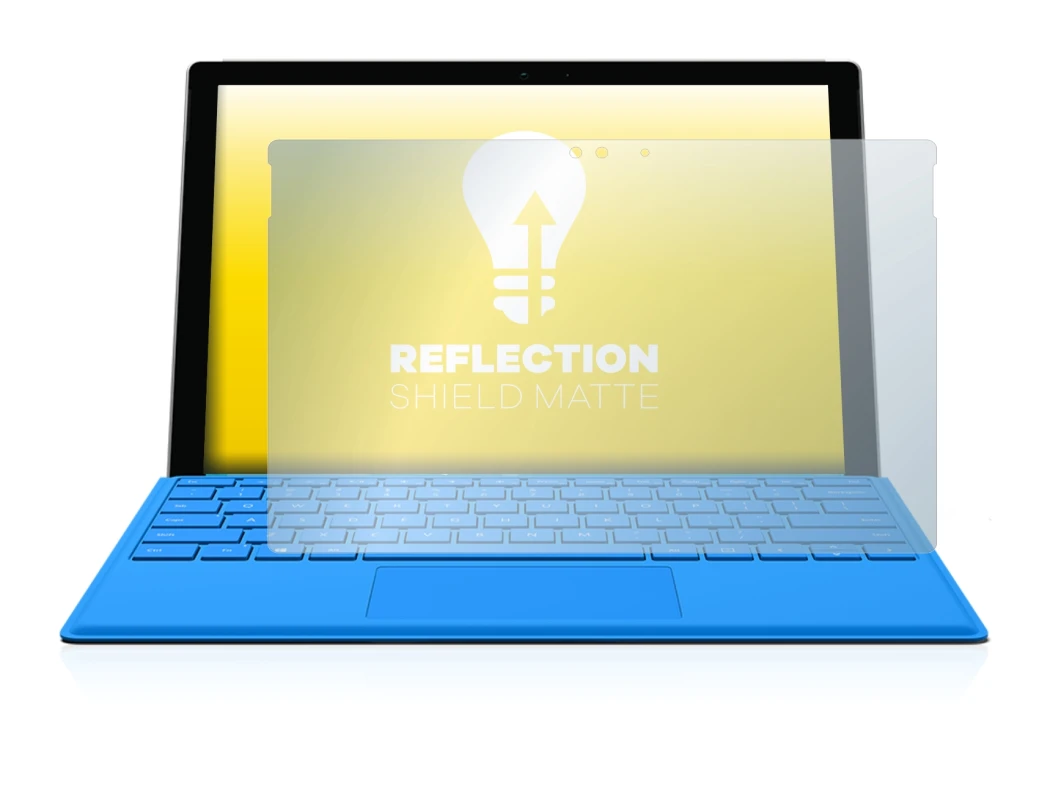 Abbildung des Geräts Microsoft Surface Pro 4 mit einer Vielzahl des Displayschutzes.