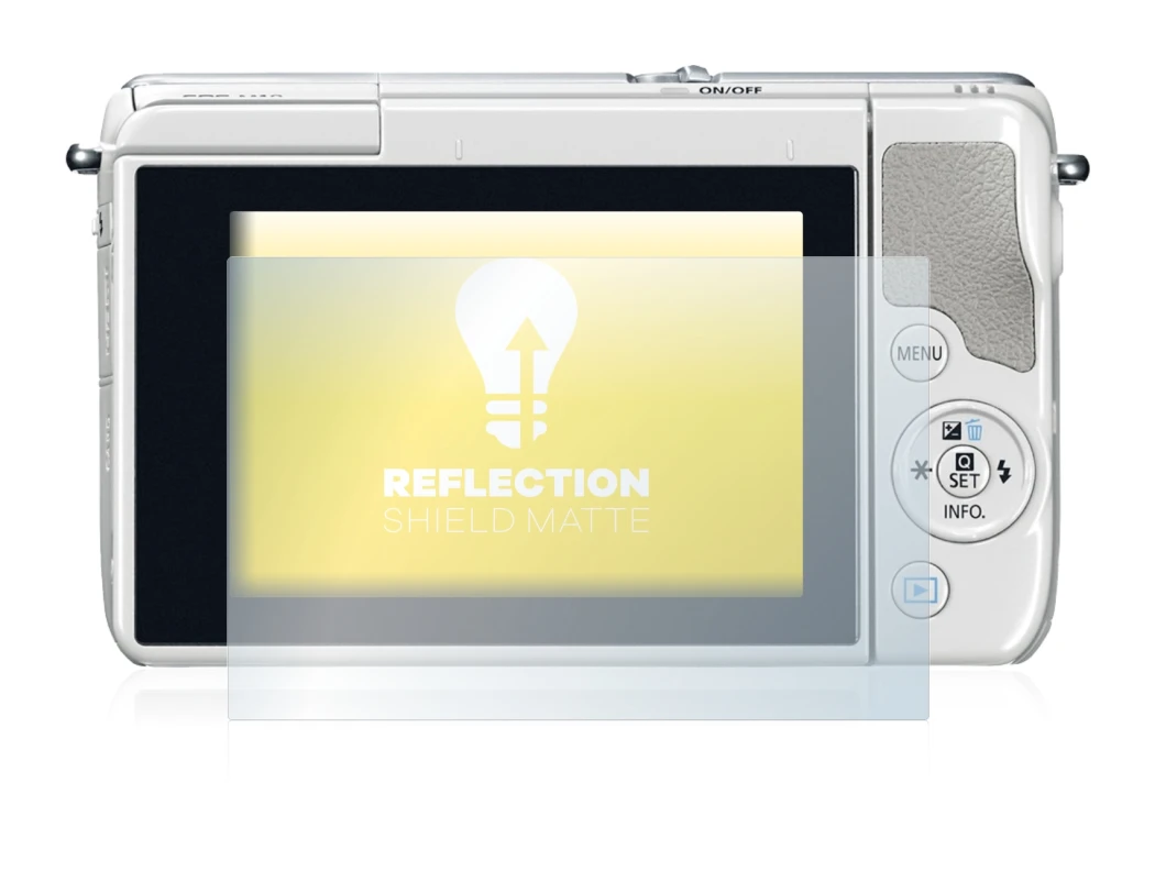 Abbildung des Geräts Canon EOS M10 mit einer Vielzahl des Displayschutzes.