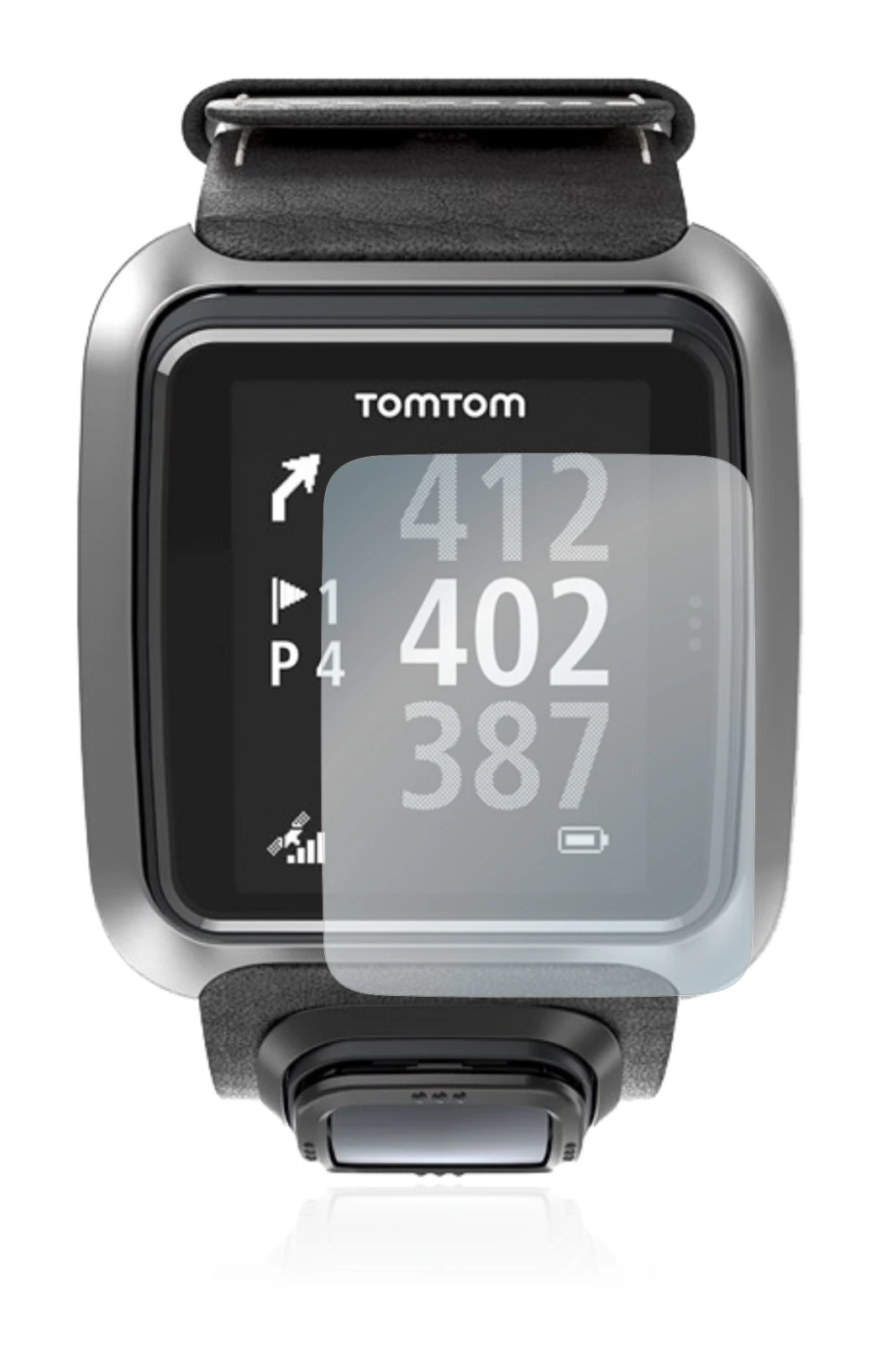 Abbildung des Geräts TomTom Golfer 2 mit einer Vielzahl des Displayschutzes.