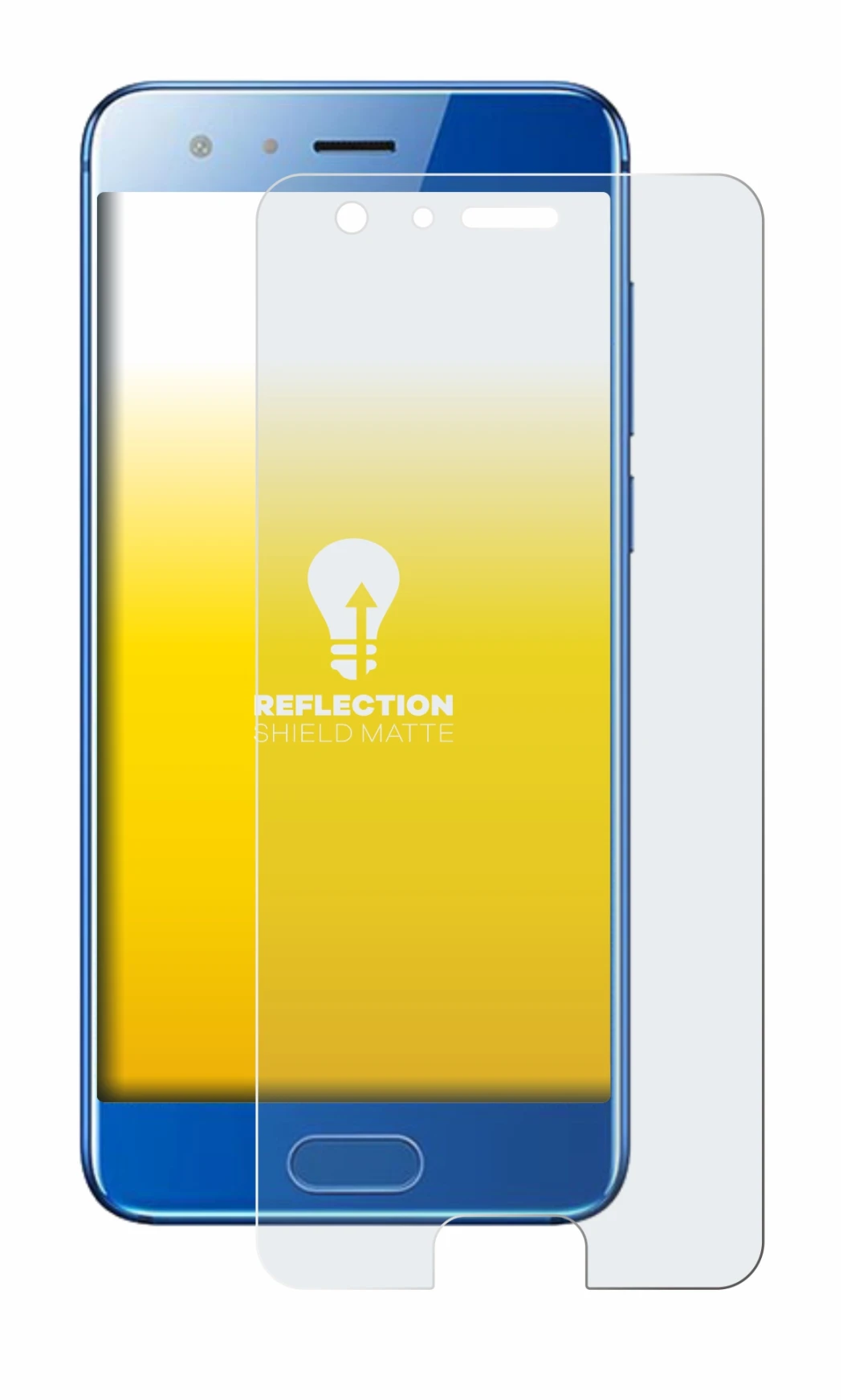 Abbildung des Geräts Honor 9 mit einer Vielzahl des Displayschutzes.