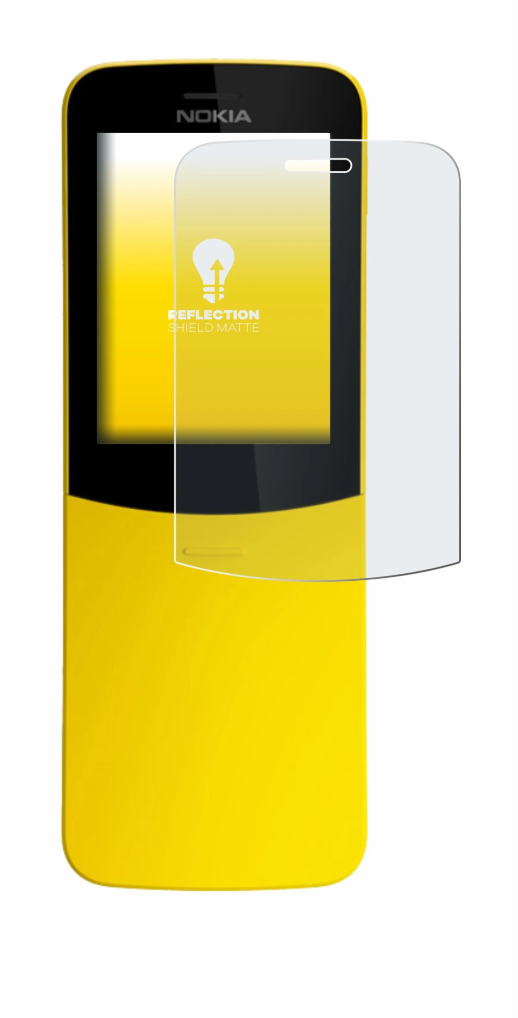 Abbildung des Geräts Nokia 8110 mit einer Vielzahl des Displayschutzes.