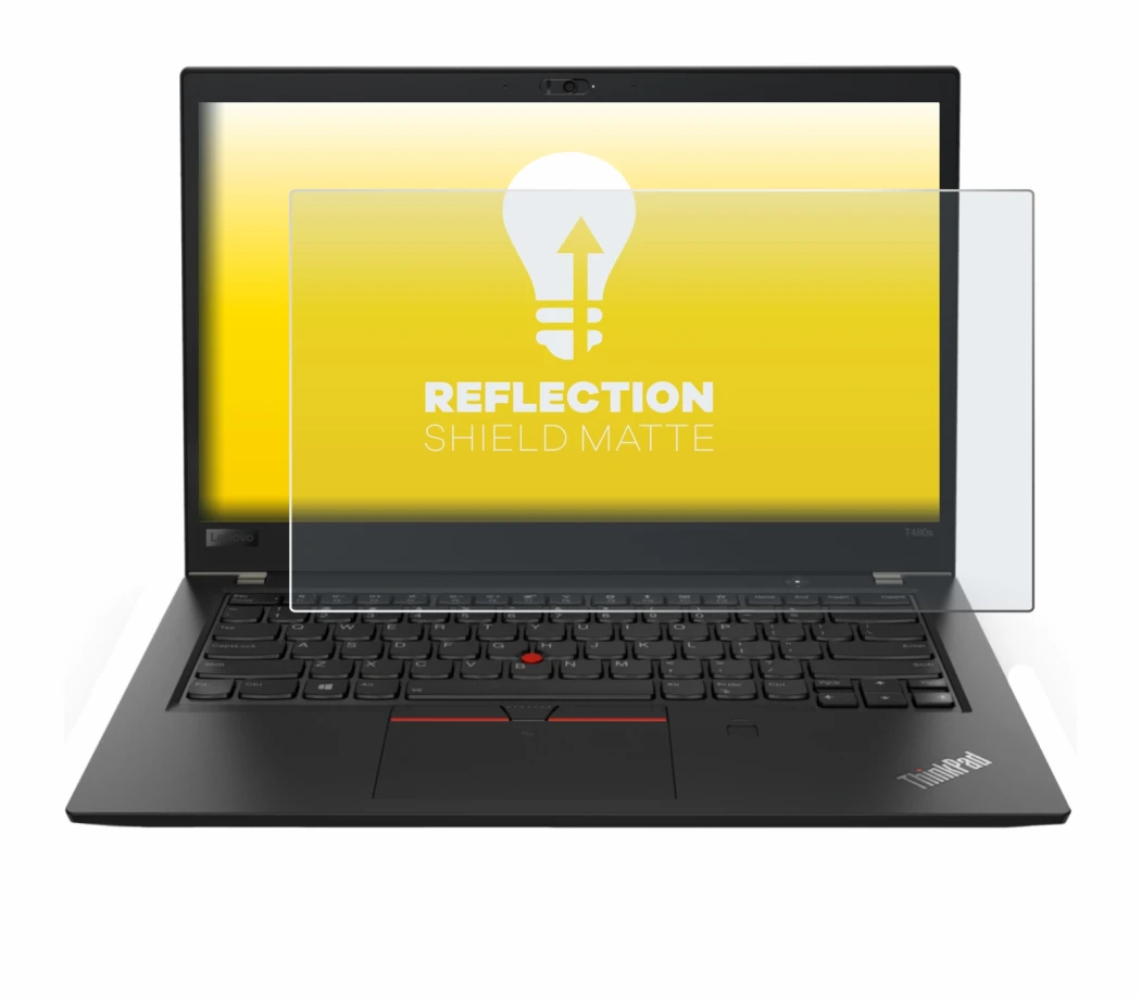 Abbildung des Geräts Lenovo ThinkPad T480s mit einer Vielzahl des Displayschutzes.