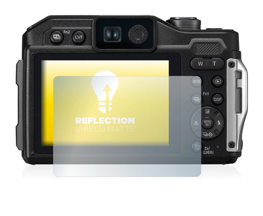 Abbildung des Geräts Panasonic Lumix DC-FT7 mit einer Vielzahl des Displayschutzes.