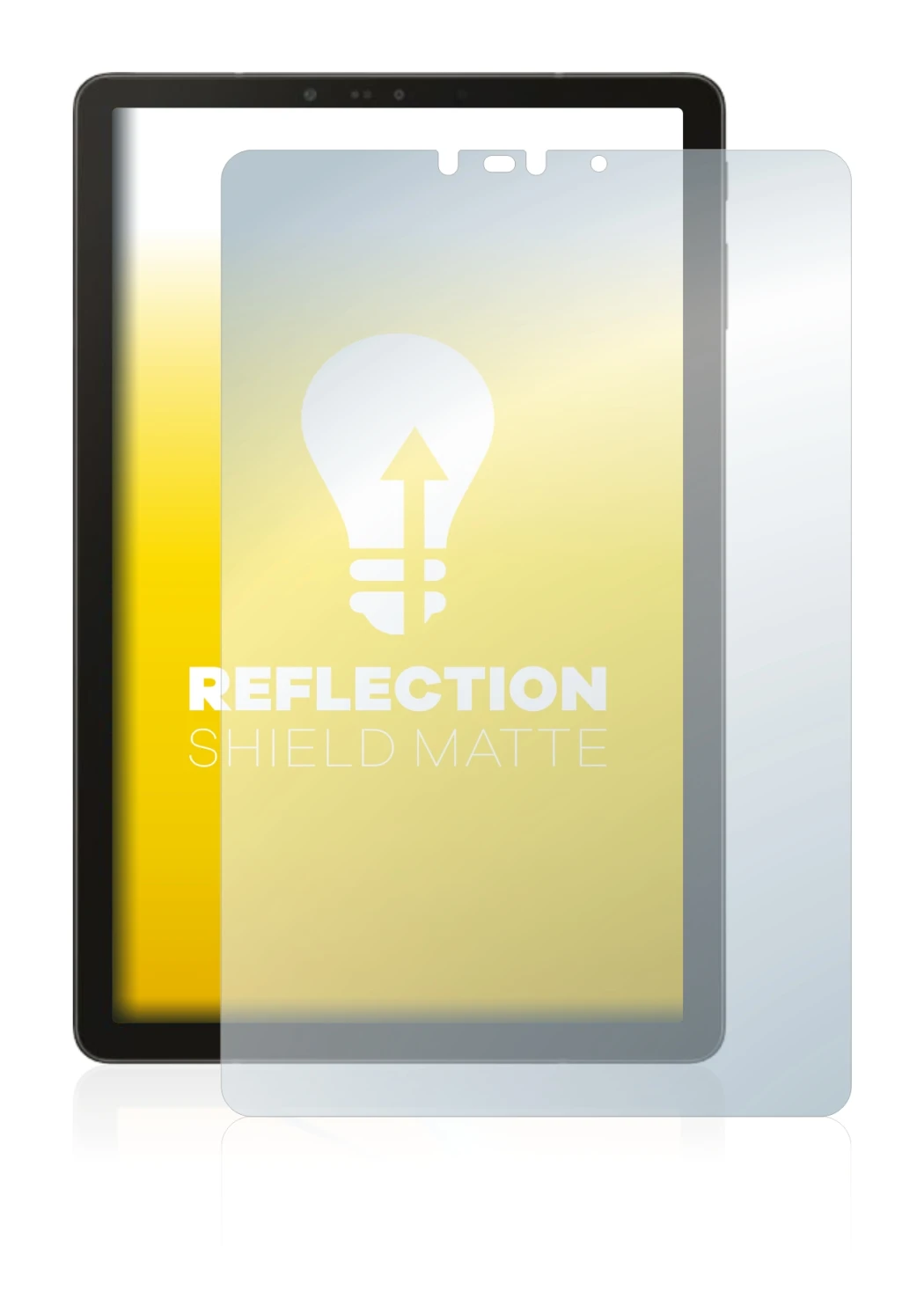 Abbildung des Geräts Samsung Galaxy Tab S4 10.5 mit einer Vielzahl des Displayschutzes.