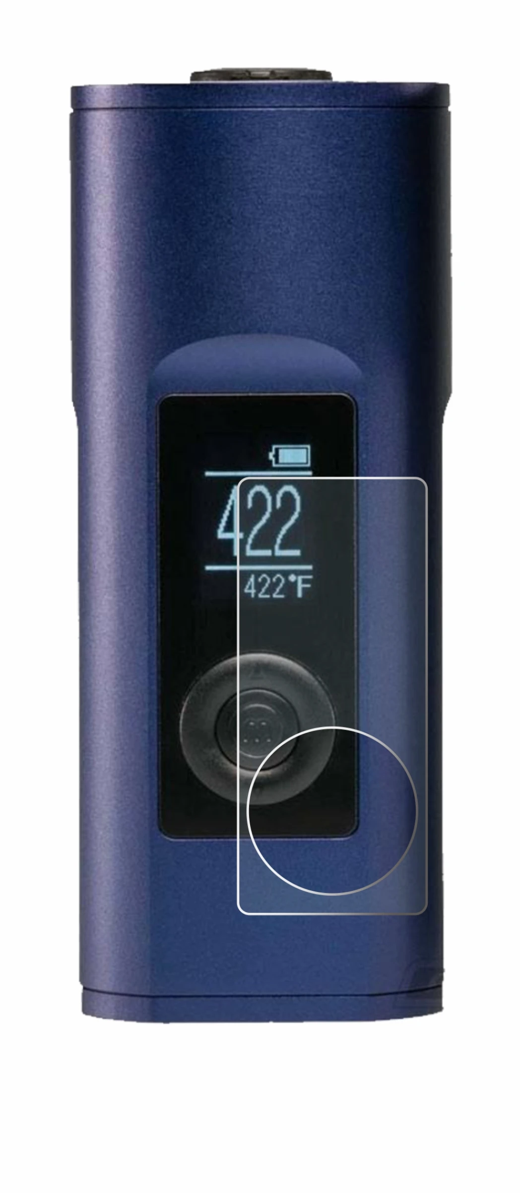 Abbildung des Geräts Arizer Solo 2 mit einer Vielzahl des Displayschutzes.