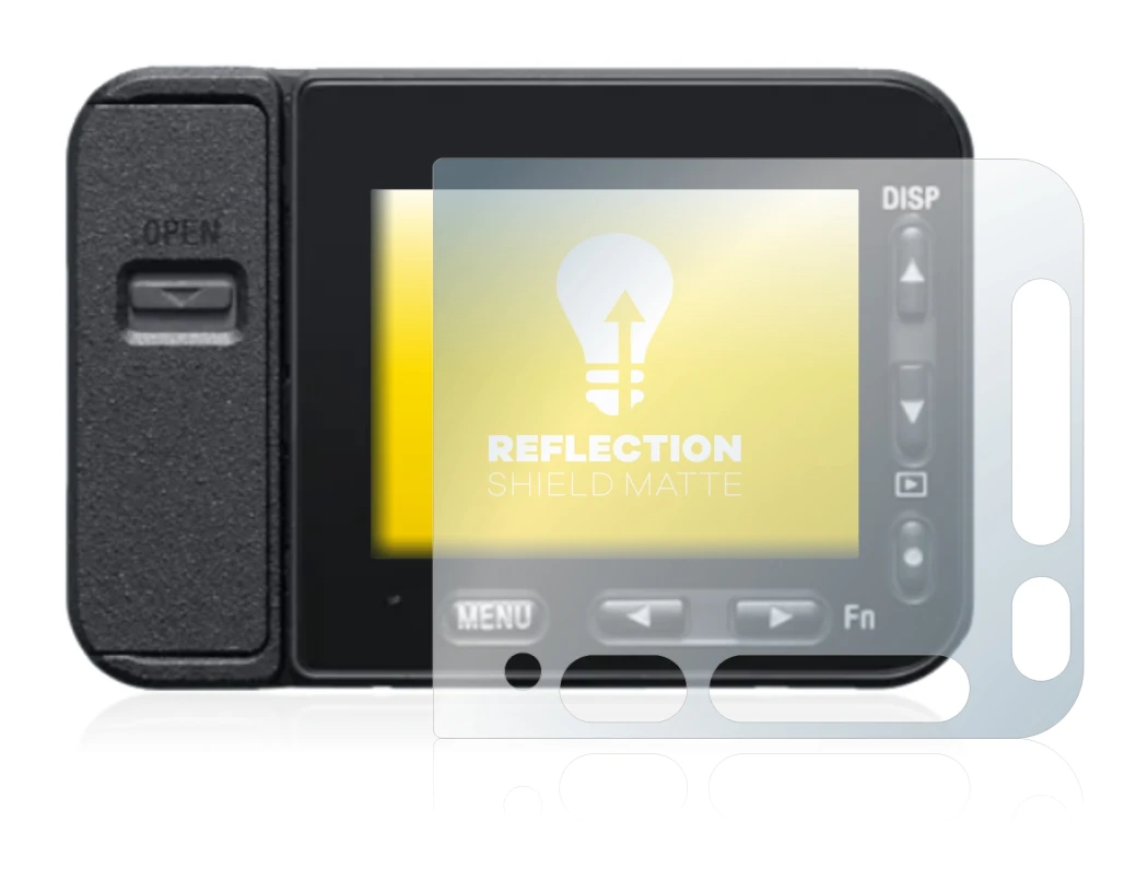 Abbildung des Geräts Sony DSC-RX0M2 (RX0 II) mit einer Vielzahl des Displayschutzes.