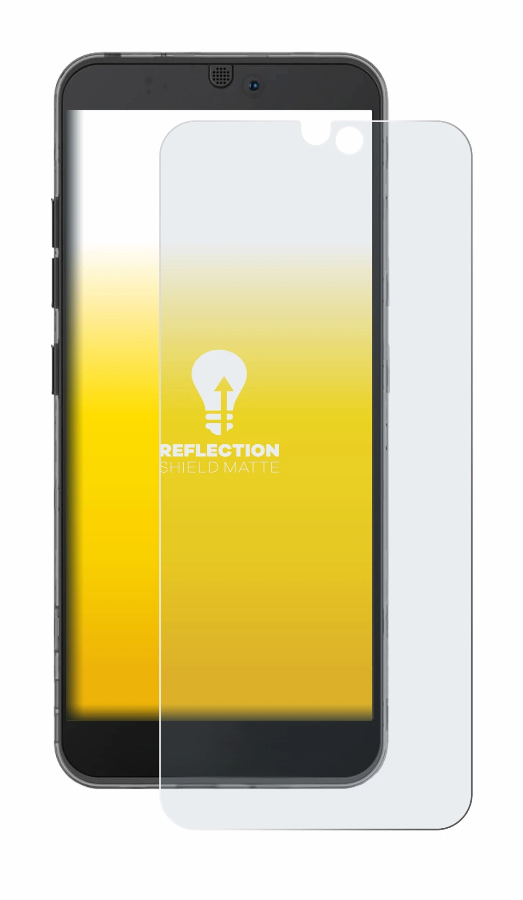 Abbildung des Geräts Fairphone 3 mit einer Vielzahl des Displayschutzes.