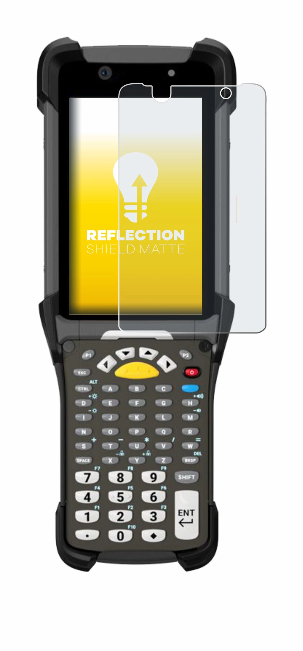 Abbildung des Geräts Zebra MC9300 mit einer Vielzahl des Displayschutzes.