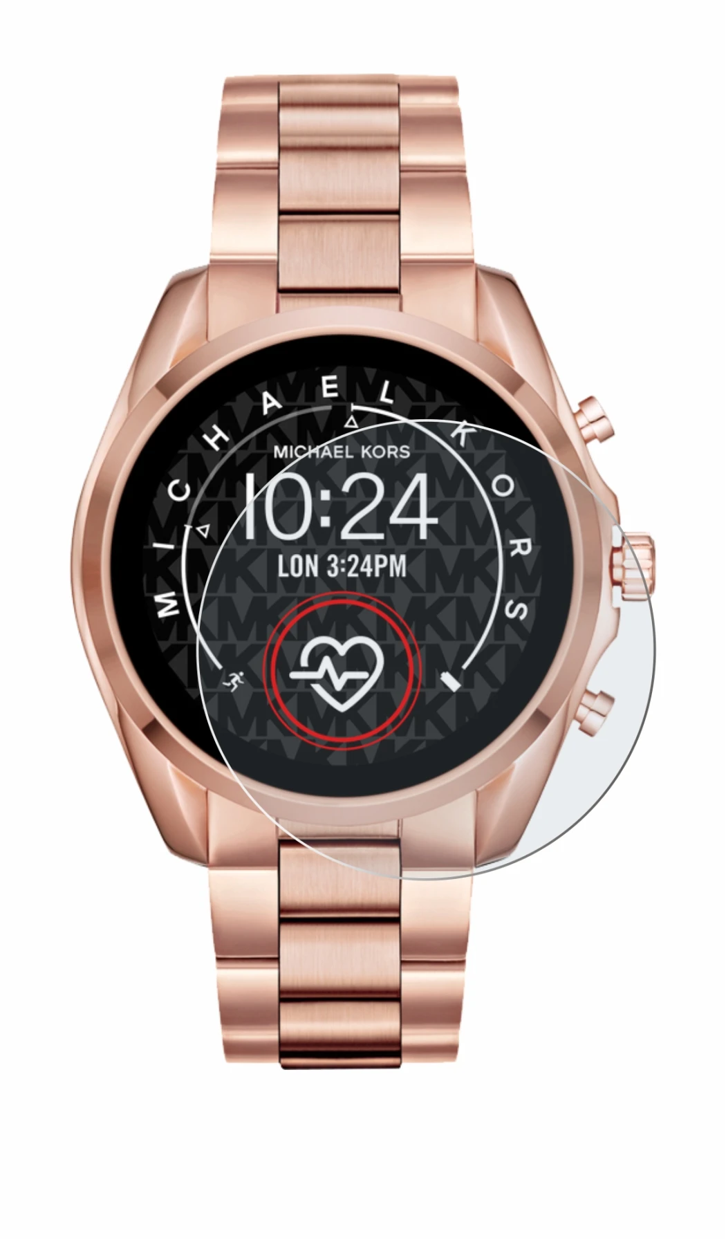 Abbildung des Geräts Michael Kors Access Bradshaw 2 mit einer Vielzahl des Displayschutzes.