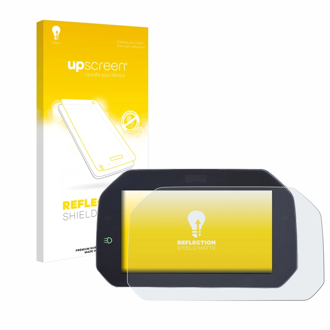 Vorderseite einer Produktverpackung mit dem Markenlogo upscreen. Daneben ist das Gerät BMW R1200GS LC 2013-2019 Connectivity T