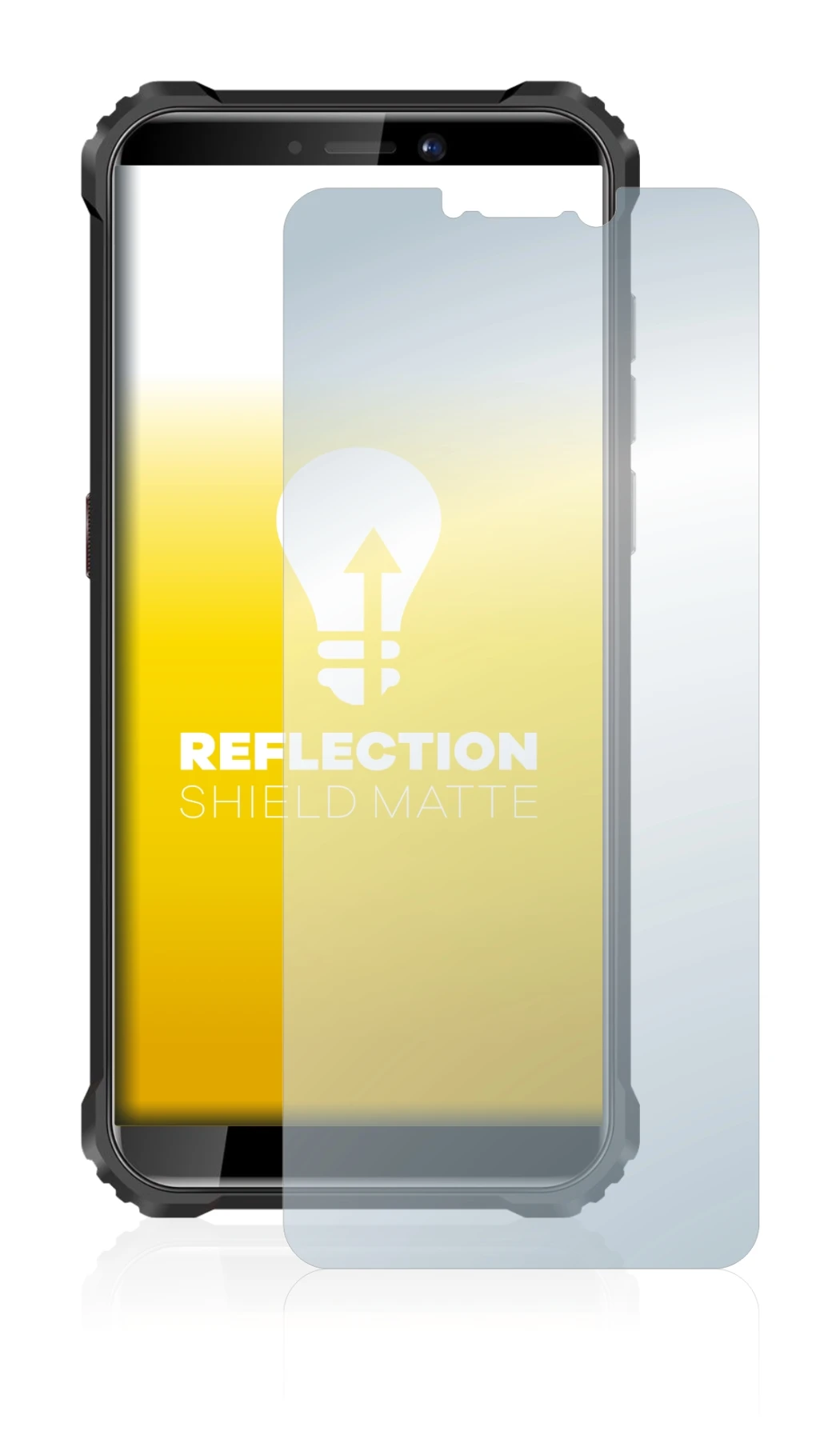 Abbildung des Geräts Oukitel WP5 mit einer Vielzahl des Displayschutzes.