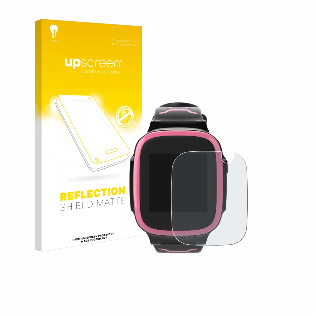 Vorderseite einer Produktverpackung mit dem Markenlogo upscreen. Daneben ist das Gerät Xplora X5 Play mit dem zugehörigen Disp