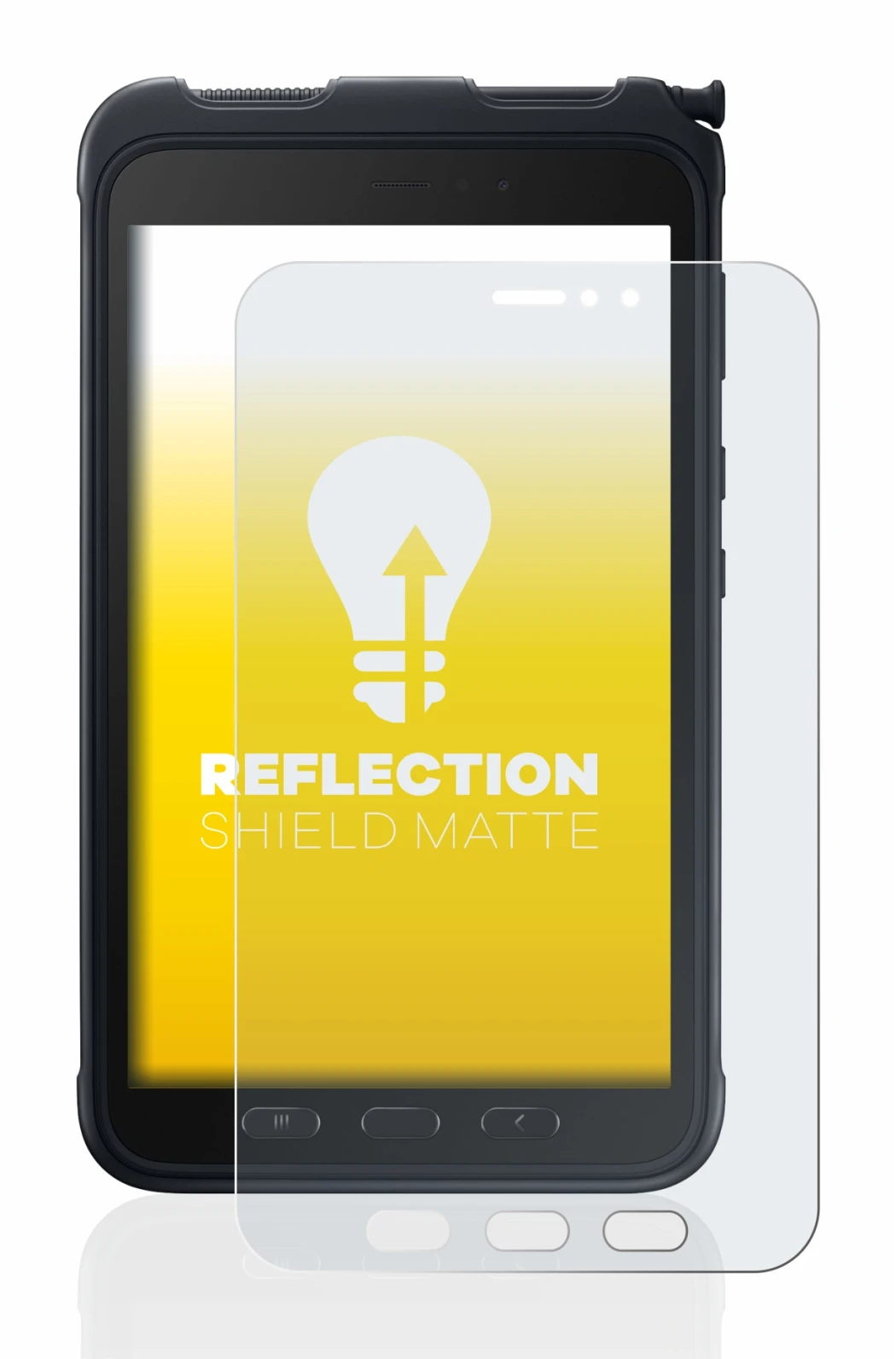 Abbildung des Geräts Samsung Galaxy Tab Active 3 mit einer Vielzahl des Displayschutzes.