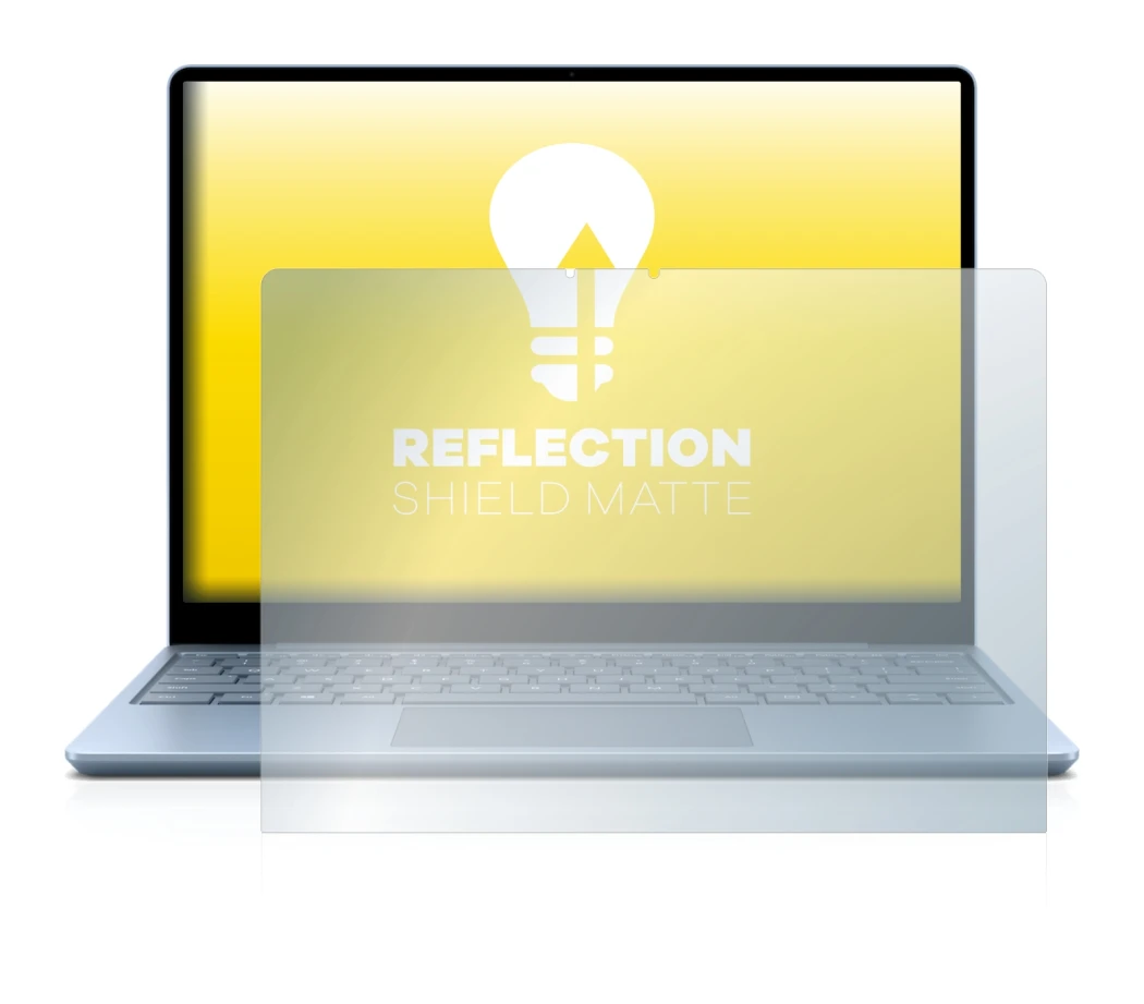 Abbildung des Geräts Microsoft Surface Laptop Go mit einer Vielzahl des Displayschutzes.
