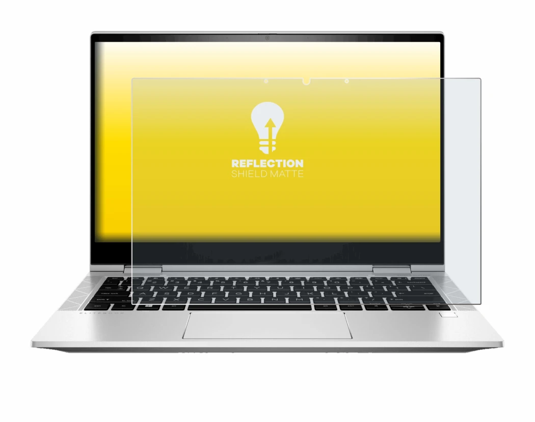 Abbildung des Geräts HP EliteBook x360 830 G8 mit einer Vielzahl des Displayschutzes.